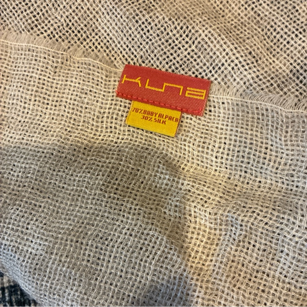 Kuna Alpaca/Silk Rectangle Scarf, Checkerboard Pa… - image 3